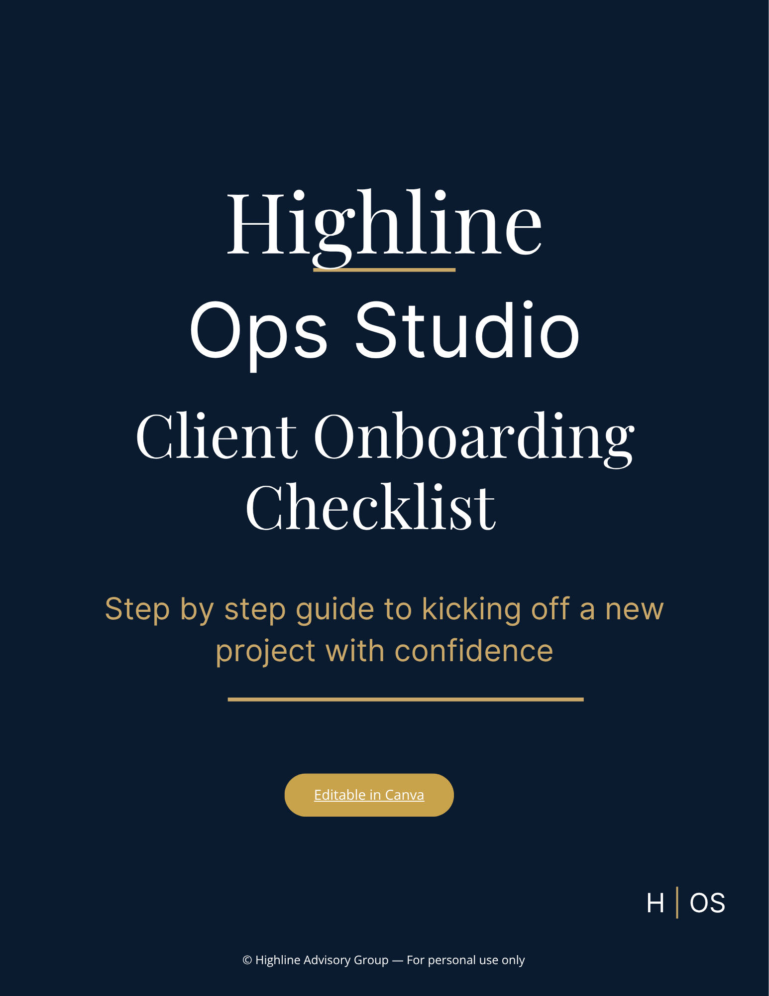Client Onboarding Checklist Template (Editable in Canva) | Step‑by‑Step Client Process Guide