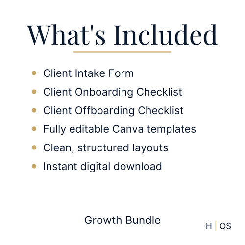 Client Experience Essentials Bundle (Editable in Canva) | Intake + Onboarding + Offboarding Templates