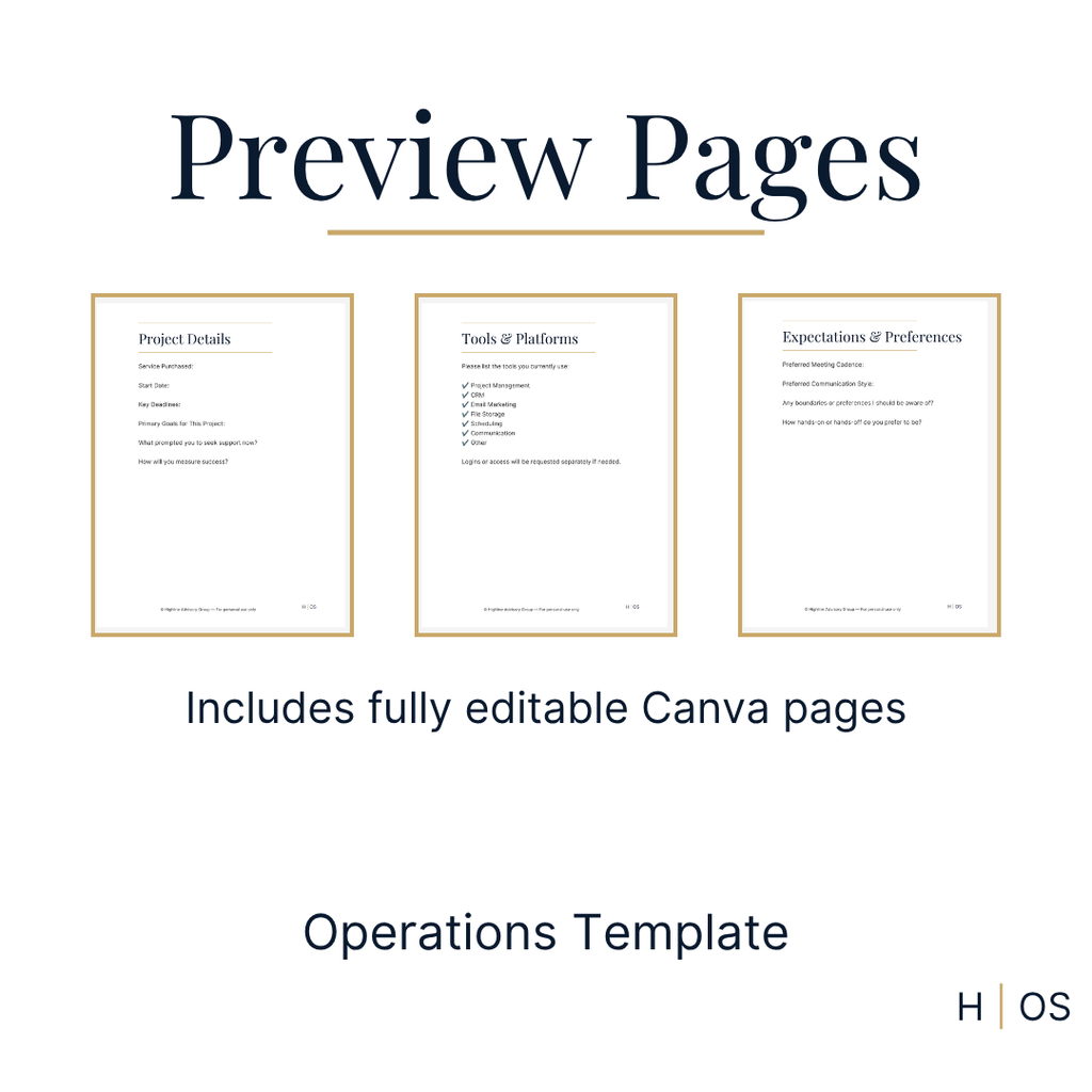 Client Intake Form Template (Editable in Canva) | Client Onboarding Form for Service Providers