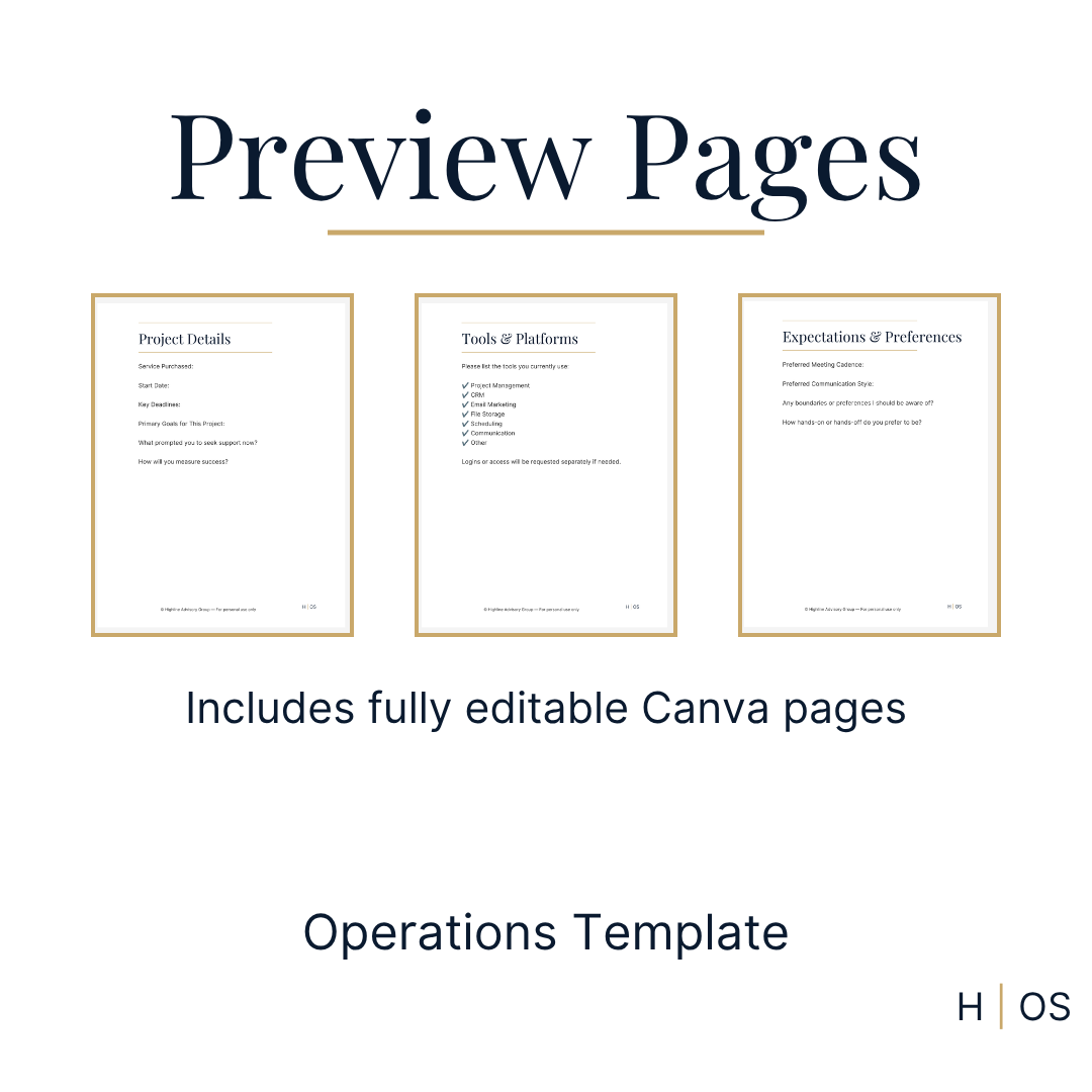 Client Intake Form Template (Editable in Canva) | Client Onboarding Form for Service Providers