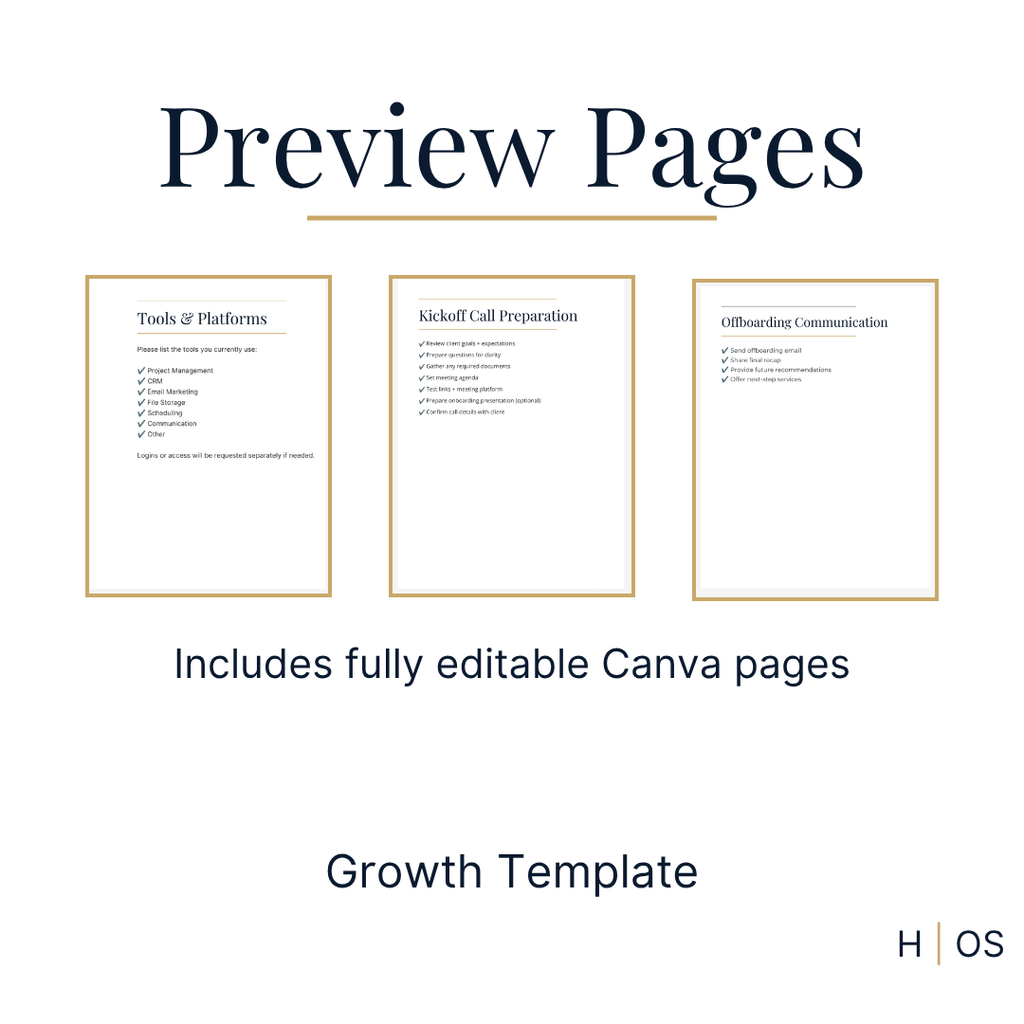 Client Experience Essentials Bundle (Editable in Canva) | Intake + Onboarding + Offboarding Templates