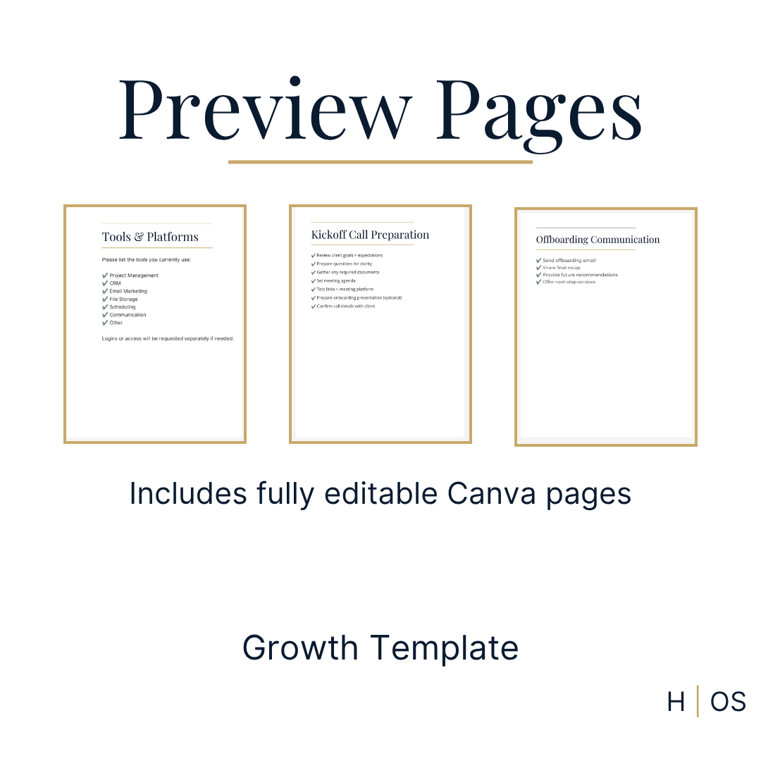 Client Experience Essentials Bundle (Editable in Canva) | Intake + Onboarding + Offboarding Templates