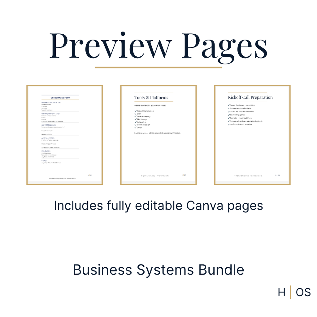 Client Onboarding Starter Kit (Editable in Canva) | Essential Client Onboarding Templates