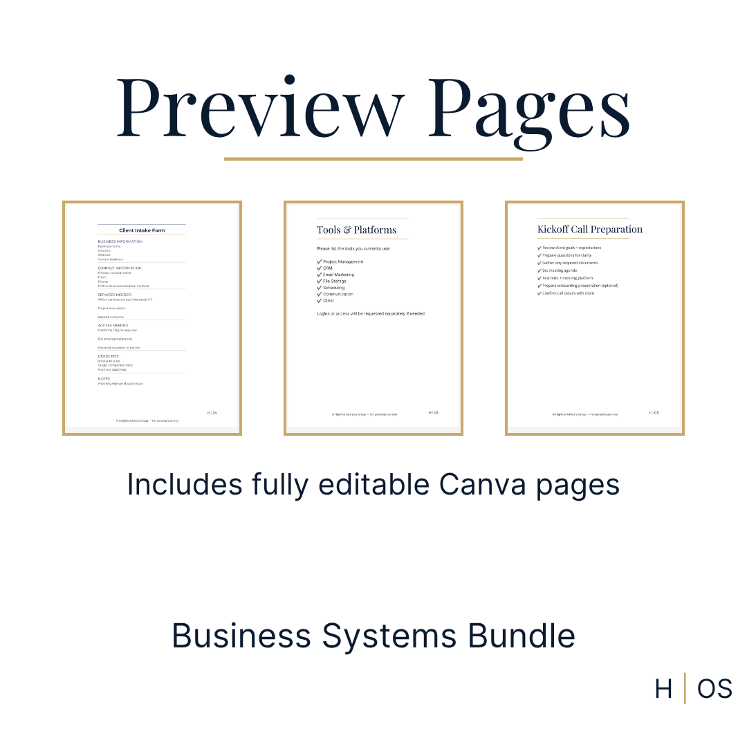 Client Onboarding Starter Kit (Editable in Canva) | Essential Client Onboarding Templates