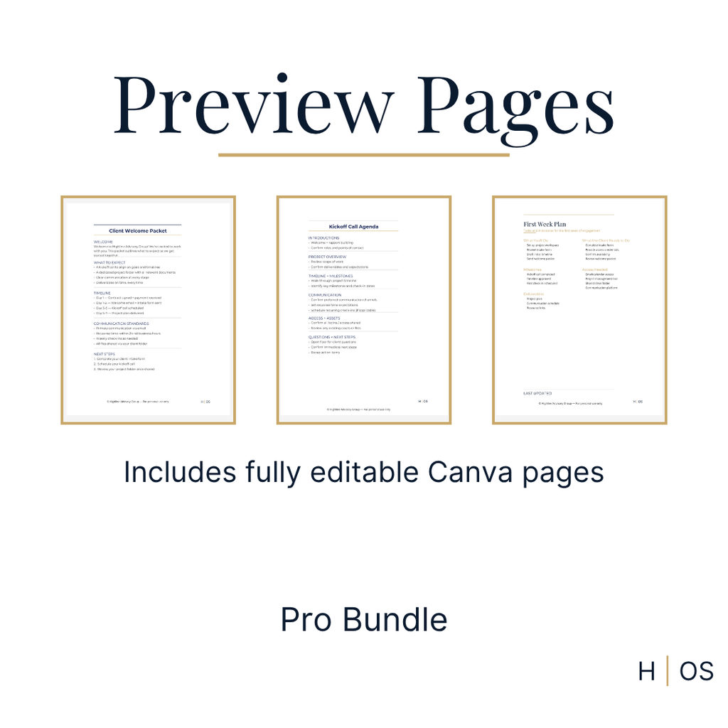 Client Experience Bundle (Editable in Canva) | Complete Client Onboarding & Communication System