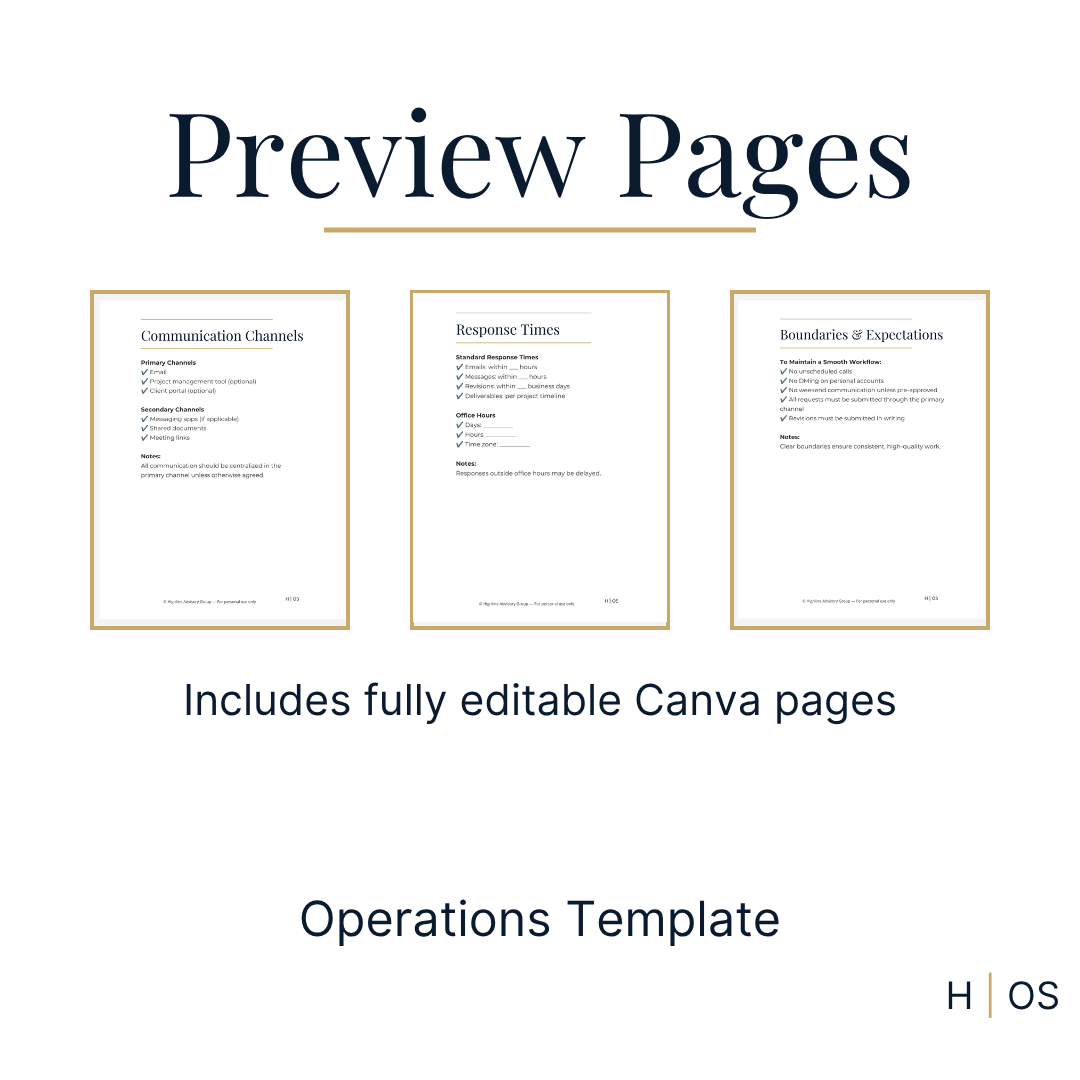 Client Communications Guidelines Template (Editable in Canva) | Professional Client Communication Standards