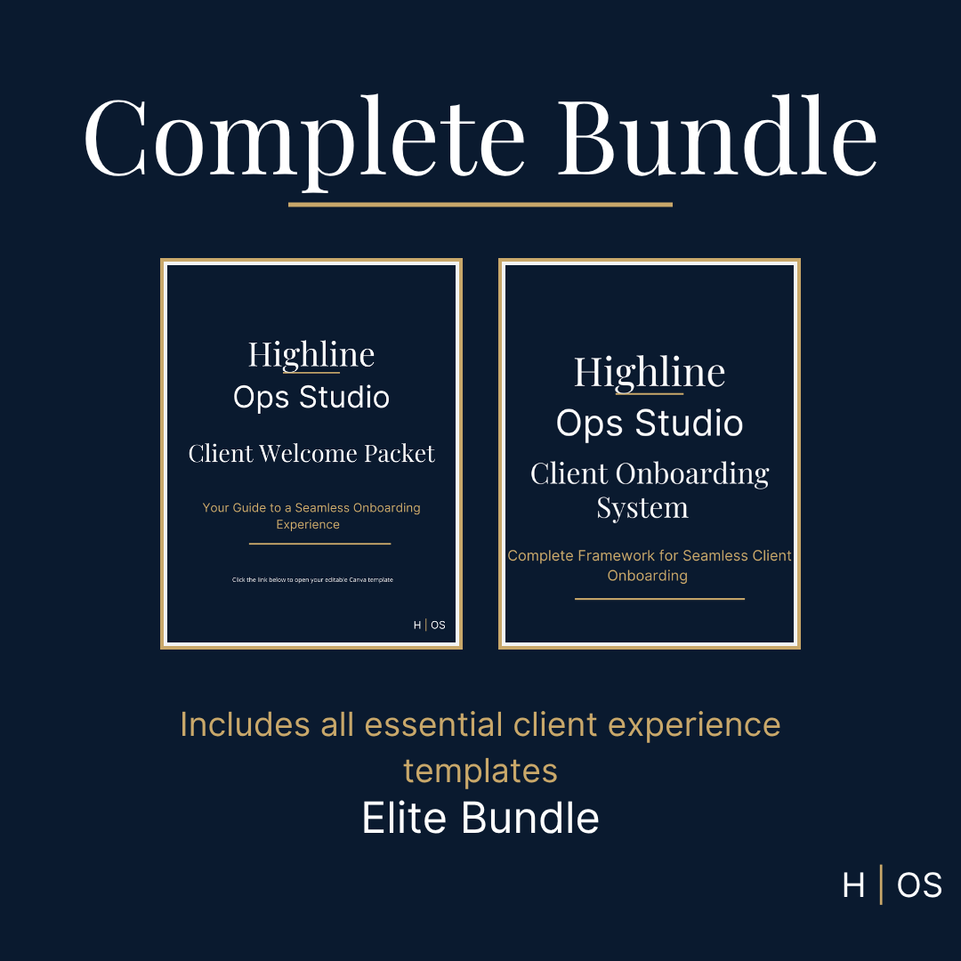Client Experience Bundle (Editable in Canva) | Complete Client Onboarding & Communication System